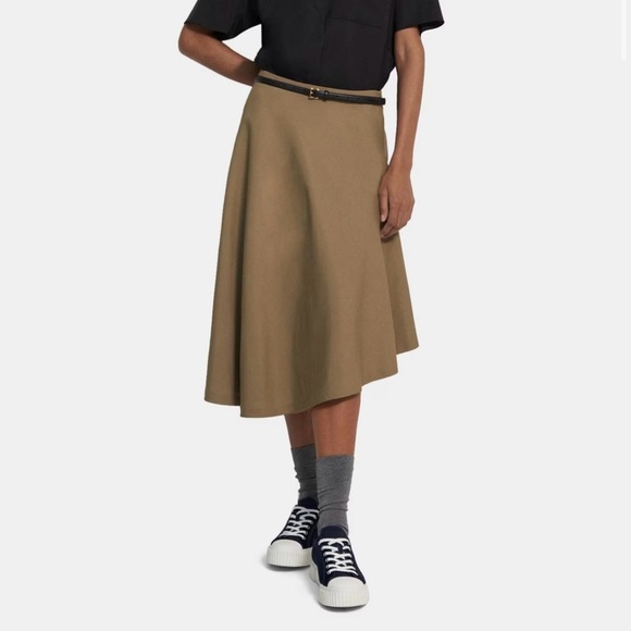 Corpcore Theory Asymmetric Midi Skirt - Picture 1 of 8